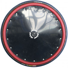 Black Poly Spoke Guard with Red Rubber Hand Rims (Sports)